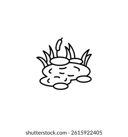 Pond vector line icon icons design