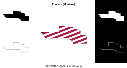 Pondera County (Montana) outline map set