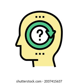 pondering question color icon vector. pondering question sign. isolated symbol illustration