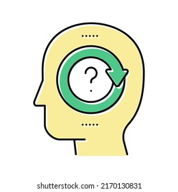 pondering question color icon vector. pondering question sign. isolated symbol illustration