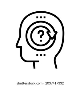 pondering question line icon vector. pondering question sign. isolated contour symbol black illustration