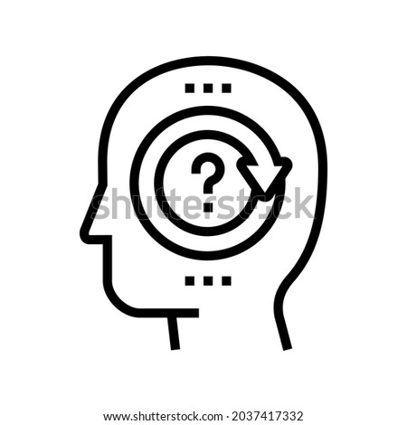 pondering question line icon vector. pondering question sign. isolated contour symbol black illustration