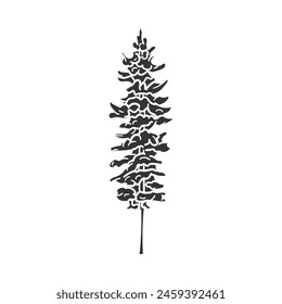 Ponderosa Pine Icon Silhouette Illustration. Tree Vector Graphic Pictogram Symbol Clip Art. Doodle Sketch Black Sign.