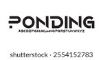 Ponding, Modern abstract digital tech font. Logo creative font, type, technology, movie, digital, music, movie. Font and illustration in vector format.
