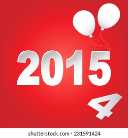 Pong balls Happy new year 2015. balloon 2014 to 2015