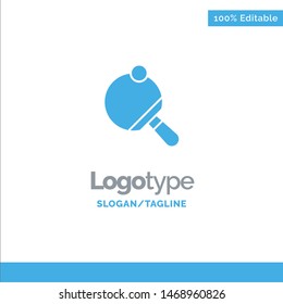 Pong, Racket, Table, Tennis Blue Solid Logo Template. Place for Tagline. Vector Icon Template background
