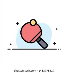 Pong, Racket, Table, Tennis  Business Flat Line Filled Icon Vector Banner Template