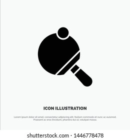 Pong, Racket, Table, Tennis solid Glyph Icon vector