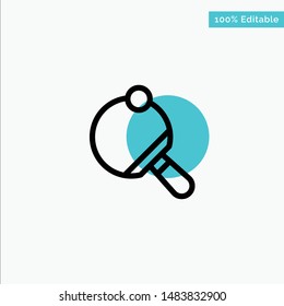 Pong, Racket, Table, Tennis turquoise highlight circle point Vector icon