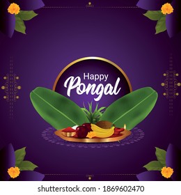 Pongal-Hintergrund mit Zuckerrohr und Schlamm