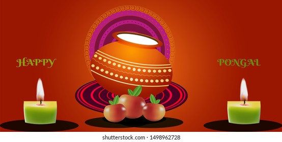 Pongal celebration colorful vector background