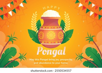 Pongal day gradient illustrations vector