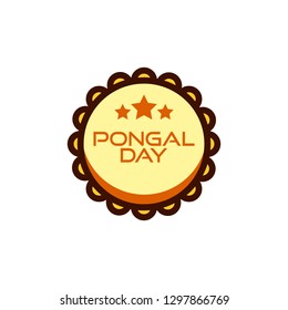 pongal day vector label with graphic holoday element lgo