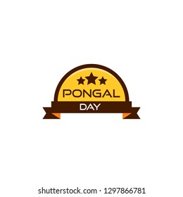 pongal day vector label with graphic holoday element lgo