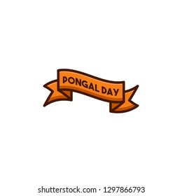 pongal day vector label with graphic holoday element lgo
