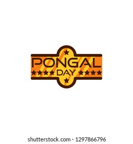 pongal day vector label with graphic holoday element lgo
