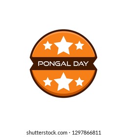 pongal day vector label with graphic holoday element lgo