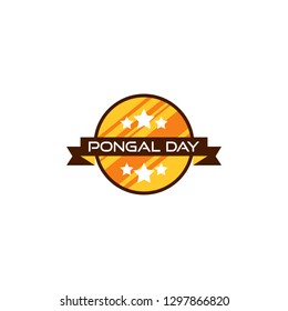 pongal day vector label with graphic holoday element lgo