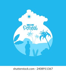 Pongal Festival Greeting Card Celebrate Abundance with Vibrant Harvest Imagery and Traditional Delights, Wishing You a Joyful 'Pongal Vaalthukkal' in Tamil!