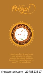 pongal festival pot and circle design vector
