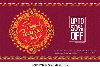 Pongal Festival Sale Template Design - Indian Religion Festival Pongal Background Template Vector Illustration