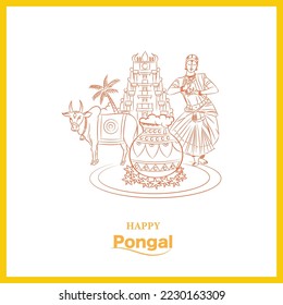 diseño de ilustración vectorial de festival pongal