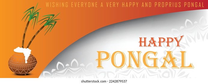 Pongal Festivel celebration Banner Design holiday Gradient background wishing proprius Happy pongal  Typography web design sign template card graphic design  vector