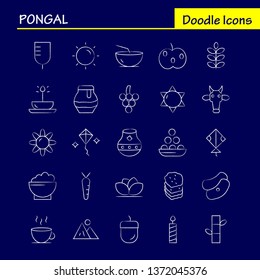 Pongal Hand Drawn Icon Pack For Designers And Developers. Icons Of Flower, Herbal, Lily, Lotus, Spa, Bamboo, Beauty, Spa, Vector