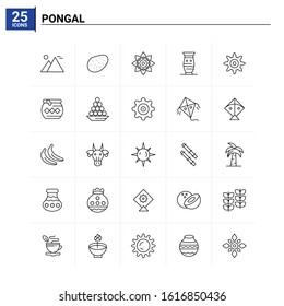 Pongal Icon set Vector illustration