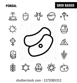 Pongal Line Icon Pack For Designers And Developers. Icons Of Flower, Herbal, Lily, Lotus, Spa, Bamboo, Beauty, Spa, Vector