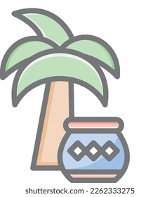 Pongal, Porridge Pongal fully editable vector fill icon

