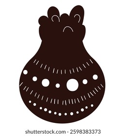 Pongal pot vector black silhouette illustration on the white background