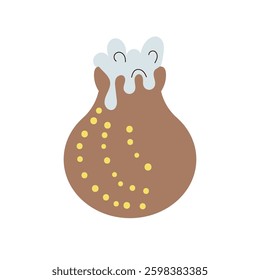 Pongal pot vector cartoon frame illustration on the white background