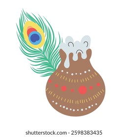 Pongal pot vector cartoon frame illustration on the white background