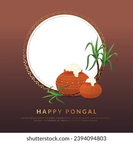 Pongal, the religious festival of South India. Happy Pongal festival greetings