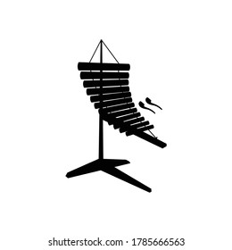 Vector de silueta de instrumento de música Pong-lang sobre fondo blanco