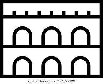 pont du gard icon. Thin linear style design isolated on white background