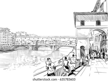 Vectores Imagenes Y Arte Vectorial De Stock Sobre Ponte Vecchio