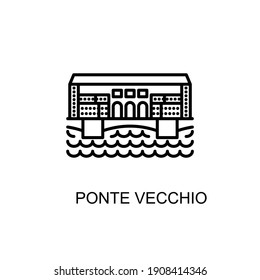 Ponte Vecchio, Florence, Italy landmark icon in vector. Logotype