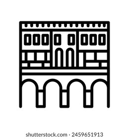 Ponte Vecchio  icon in vector. Logotype
