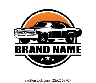 pontiac gto the judge. premium car vector design. isolated white background view from side. Best for logo, badge, emblem, icon, sticker design, car industry. available in eps 10.