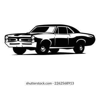 pontiac gto the judge. premium car vector design. isolated white background view from side. Best for logo, badge, emblem, icon, sticker design, car industry. available in eps 10.