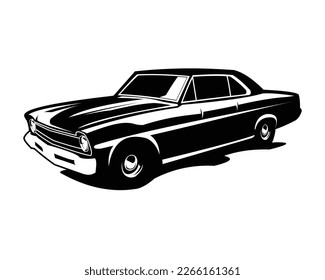 Chevy classic car silhouette logo Royalty Free Vector Image