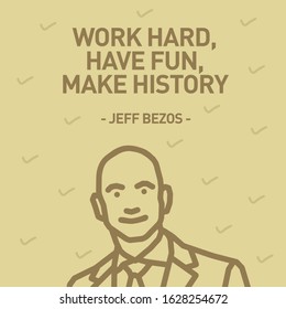 Pontianak, Indonesia - 28 January 2020
Vector Illustration Of Jeff Bezos Smiling Face