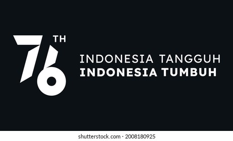 Pontianak, Indonesia-July 15 2021: 76th Independence Anniversary of Republic of Indonesia Logo