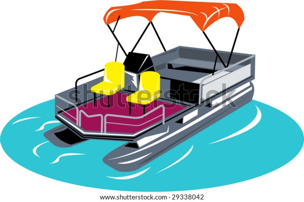 Pontoon Boat Stock Vector (Royalty Free) 29338042