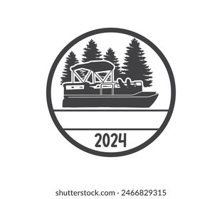 Pontoon Boat , Pontoon Boat Clipart, Pontoon Boat Vector