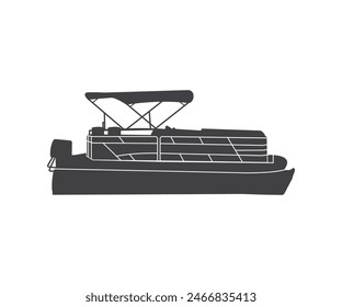 Pontoon Boat, Pontoon Boat Clipart, Pontoon Boat Vector,