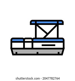 pontoon boat color icon vector. pontoon boat sign. isolated symbol illustration svg