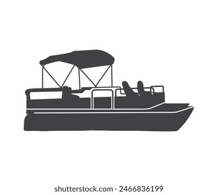 Pontoon Boat Design, Pontoon Boat Clipart, Pontoon Boat Vector